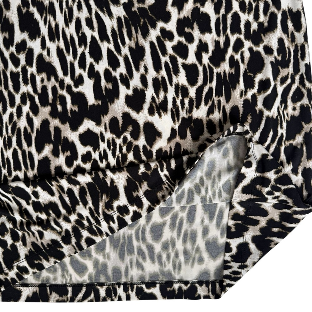 Calvin Klein Womens‎ Leopard Dress Sz 6 Mob Wife Italian Glam Animal Print Money - Picture 11 of 16